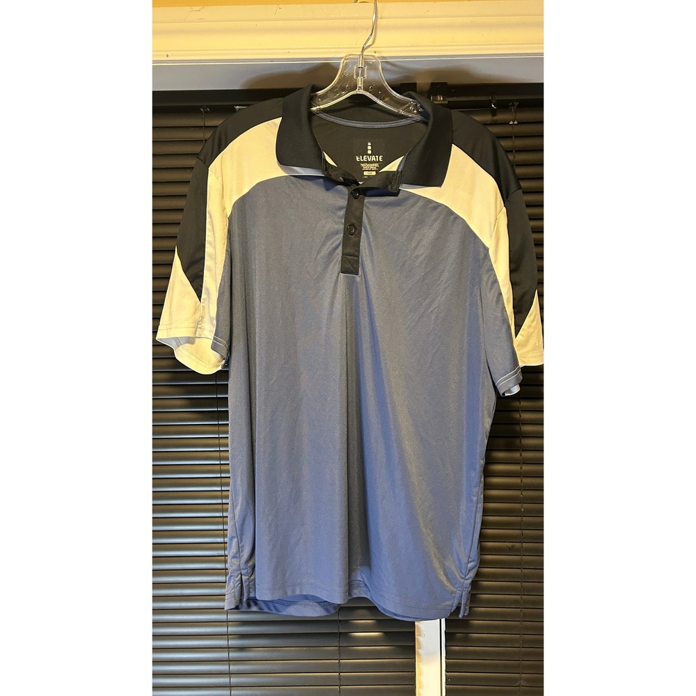 Elevate Polo Shirt Mens L Blue Colorblock Cascades Sport 16221